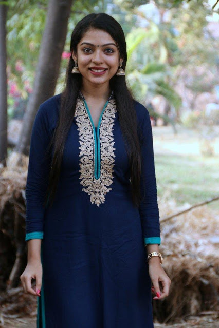 Tamil Actress Varsha Bollamma Latest Photos Shoot In Blue Dress 13